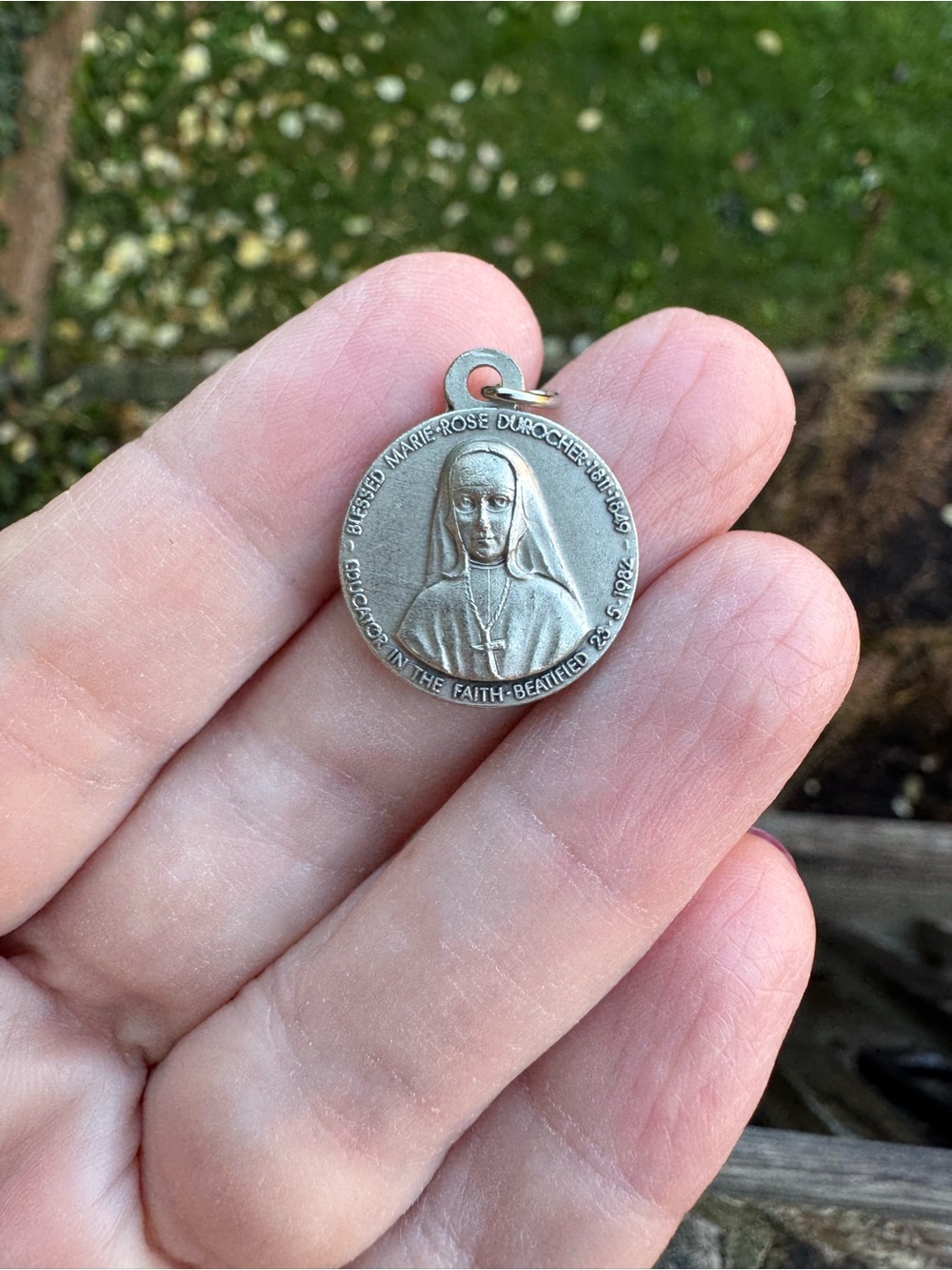 4/$20 Marie-Rose Durocher Beatified May 1982 Religious Medal Charm - Silver-Tone